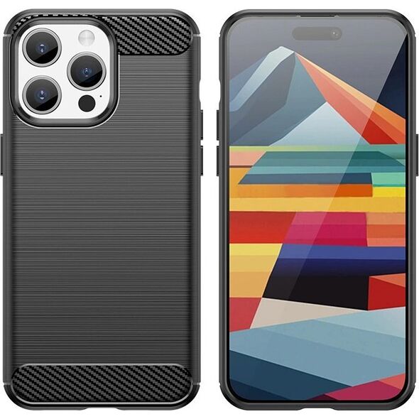Hurtel Elastyczne etui wzór karbon do iPhone 15 Pro Carbon Case - niebieskie 13250713 9145576279465