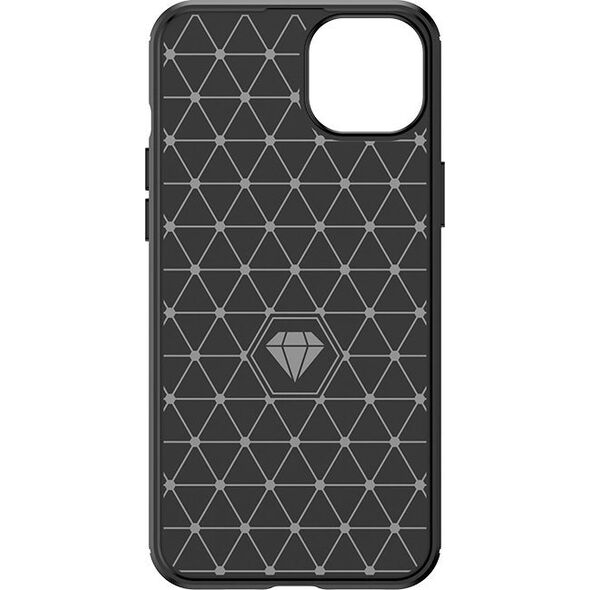 Hurtel Elastyczne etui wzór karbon do iPhone 15 Plus Carbon Case - niebieskie 13250723 9145576279441