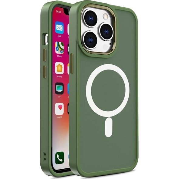 Hurtel Magnetyczne etui z MagSafe Color Matte Case do iPhone 15 Pro Max - zielone 13250902 9145576280225