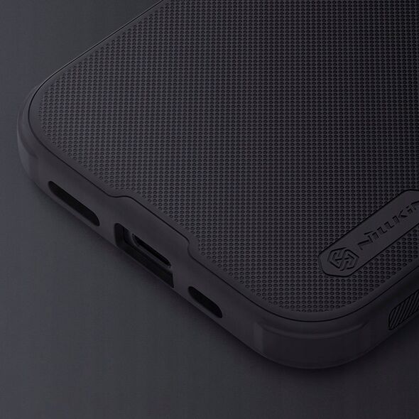 Nillkin Wzmocnione etui do iPhone 15 Pro Max Nillkin Super Frosted Shield Pro - czarne 13251456 6902048265653