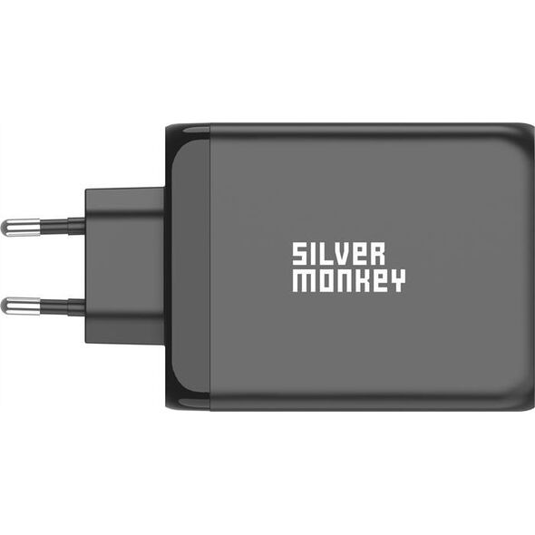 Ładowarka Silver Monkey Ładowarka GaN Silver Monkey SMA153 200W 3xUSB-C PD USB-A QC 3.0 - czarna 13252023 5900779359628