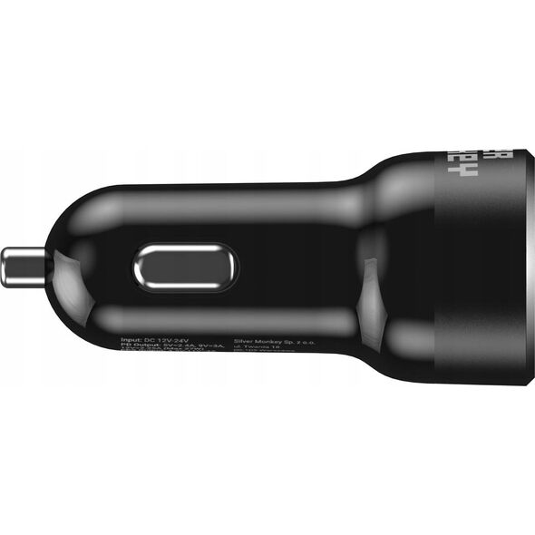 Ładowarka Silver Monkey Ładowarka samochodowa Silver Monkey SMA078 1xUSB-C 1xUSB-A 45W PD QC - czarna 13252025 5900779359260