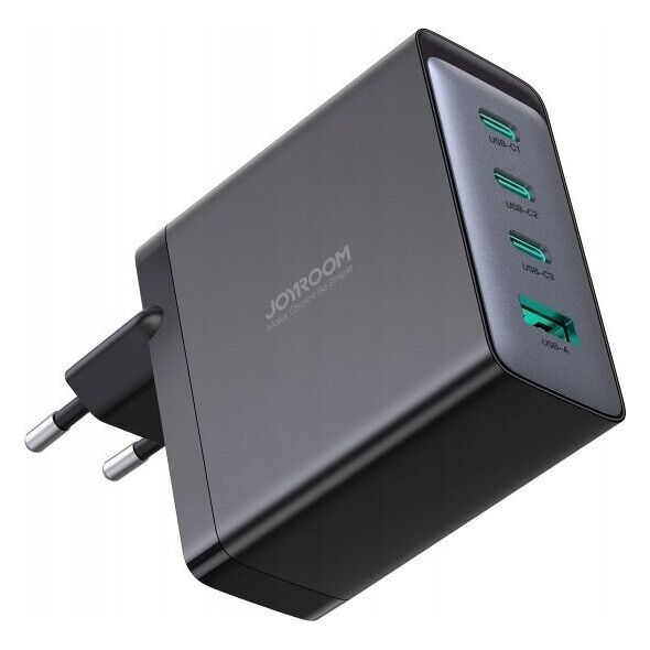 Ładowarka Joyroom Ładowarka GaN Joyroom JR-TCG04EU 100W 3x USB-C USB-A + kabel USB-C / USB-C 100W - czarna 13252051 6941237100368