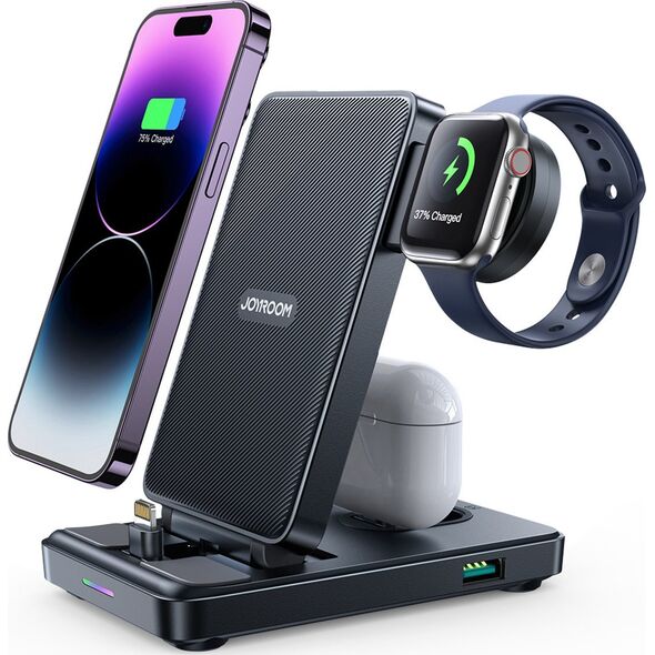 Ładowarka Joyroom Stacja ładująca 4w1 Joyroom JR-WQS02 iPhone AirPods Apple Watch składana - czarna 13252068 6956116772833
