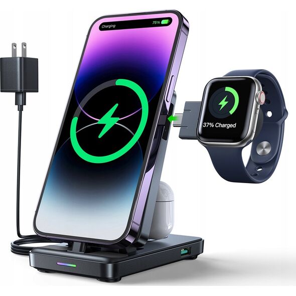 Ładowarka Joyroom Stacja ładująca 4w1 Joyroom JR-WQS02 iPhone AirPods Apple Watch składana - czarna 13252068 6956116772833
