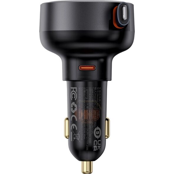 Ładowarka Baseus Ładowarka samochodowa Baseus Enjoyment Pro USB-C (żeńskie) / Lightning (męski) 60W - czarna 13252108 6932172641665