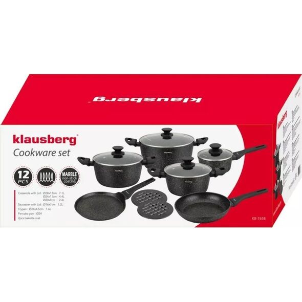 Klausberg Zestaw 12 Elem. Garnków Marmurkowych Klausberg Kb-7658 Lumarko! 13255631 5908287276581