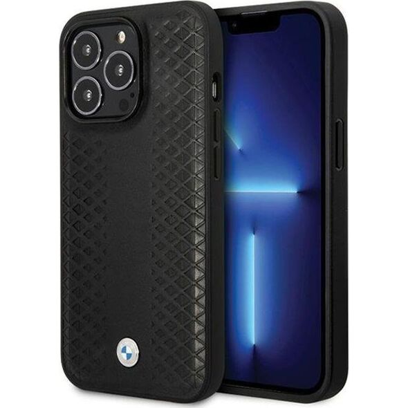 BMW BMW Leather Diamond Pattern - Etui iPhone 14 Pro (Czarny) 13256295 3666339066543