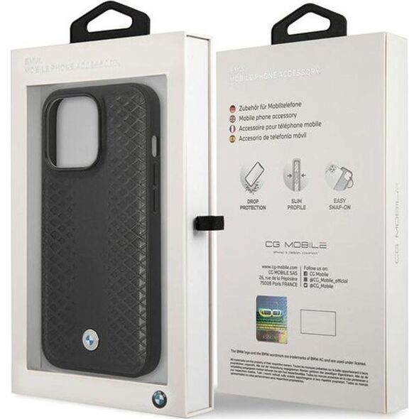 BMW BMW Leather Diamond Pattern - Etui iPhone 14 Pro (Czarny) 13256295 3666339066543