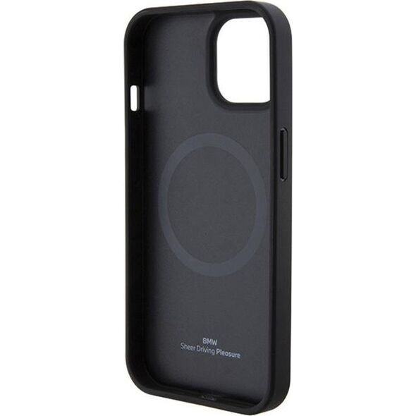 BMW BMW Leather Hot Stamp MagSafe - Etui iPhone 15 Plus (Czarny) 13256317 3666339145354