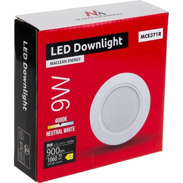 Maclean Panel LED sufitowy Maclean, podtynkowy SLIM, 9W, Neutral White 4000K, 120*26mm, 900lm, MCE371 R 13257030 5902211132448