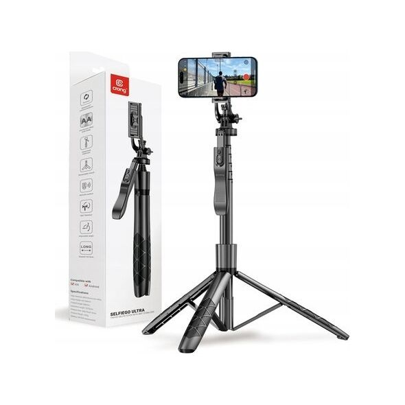 Selfie stick Crong SelfieGo Ultra Aluminiowy selfie stick Bluetooth tripod (33-157,5cm) 13260028 5904310704588