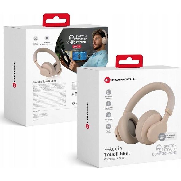 Słuchawki ForCell FORCELL F-AUDIO słuchawki bezprzewodowe nagłowne ANC Touch Beat różowe 13267650 5903396271502
