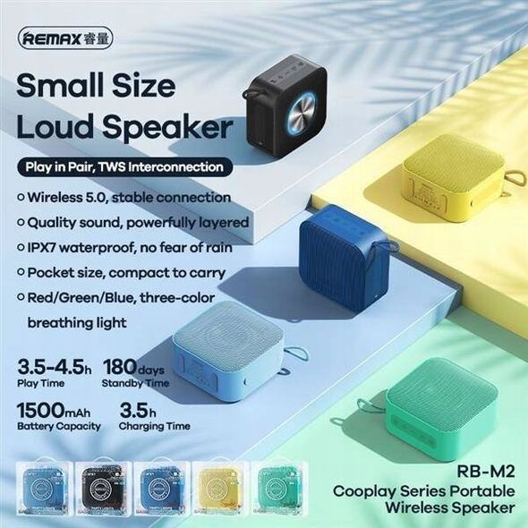 Głośnik Remax GŁOŚNIK REMAX COOPLAY SERIES RB-M2 WIRELESS BLACK 13274822 6954851200086