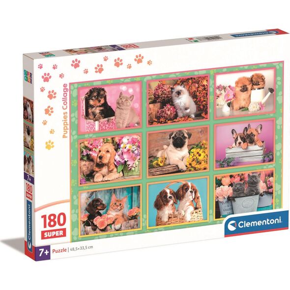 Clementoni CLE puzzle 180 SuperKolor Puppies collage 29788 13276704 8005125297887