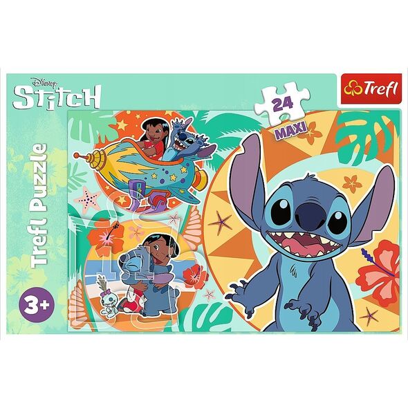Trefl Puzzle 24el Maxi Wesoły dzień Lilo i Stitch. Lilo & Stitch 14365 Trefl 13276767 5900511143652