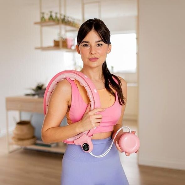 One Fitness Hula hop z obciążnikiem + licznik fh02 różowe 13283024 5907695549683