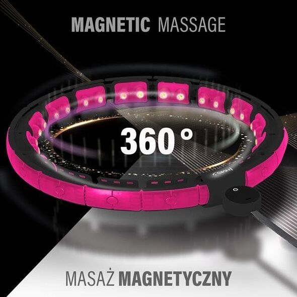 HMS HHM16 HULA HOP BLACK/PINK Z MAGNESAMI I OBCIĄŻNIKIEM + LICZNIK HMS 13283039 5907695558227