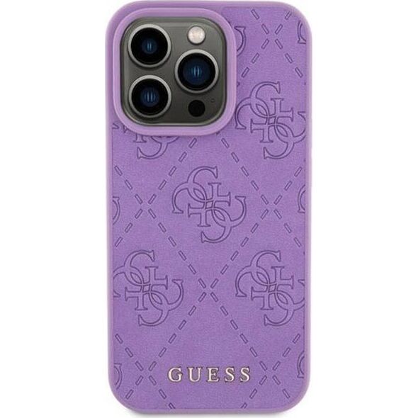 Guess Guess GUHCP15LP4EPMU iPhone 15 Pro 6.1" fioletowy/light purple hardcase Leather 4G Stamped 13295048 3666339150464