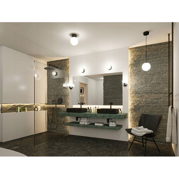 Kinkiet Paulmann Lampa ścienna łazienkowa GOVE LED 5W 400lm 3000K IP44 230V czarny matowy / metal / szkło 13295356 4000870710746