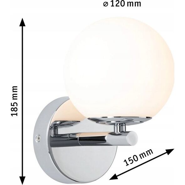 Kinkiet Paulmann Lampa ścienna łazienkowa GOVE LED 5W 400lm 3000K IP44 230V chrom satyna / metal 13295358 4000870710678