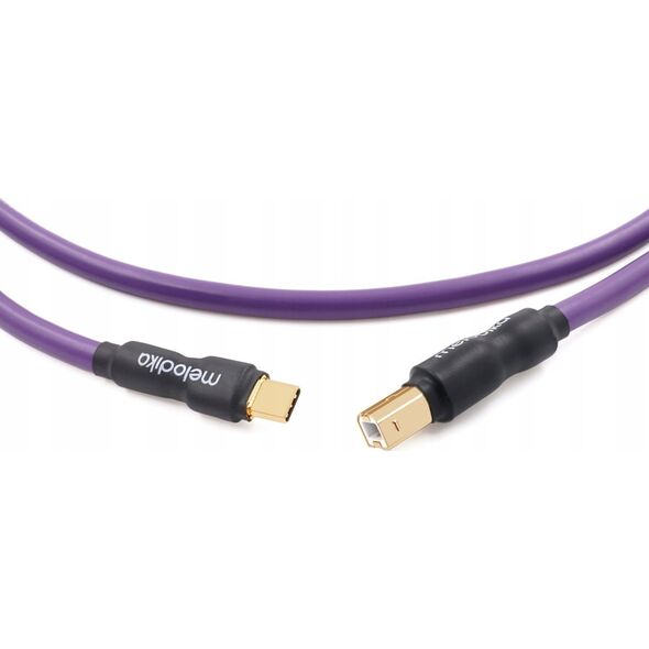 Kabel USB Melodika USB-C - USB-B 0.3 m Fioletowy (MELO-MDUCB03) 13295404 5907609009852