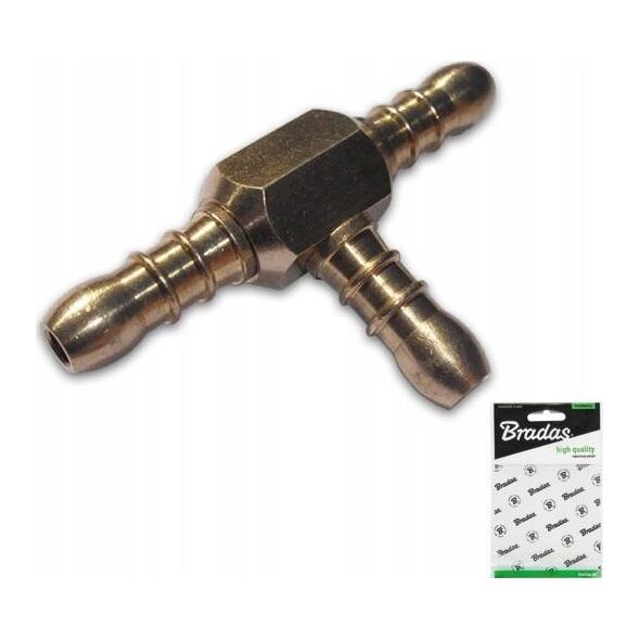Bradas Trójnik gazowy 3x nypel 9-10mm MOSIĄDZ BRADAS 13295585 5907544430872
