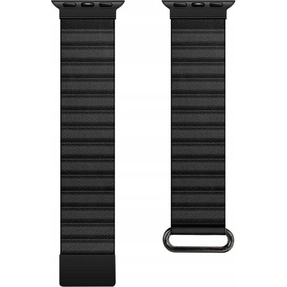Crong Crong Eclipse - Skórzany pasek magnetyczny Apple Watch 42/44/45/49 mm (czarny) 13296329 5904310703260