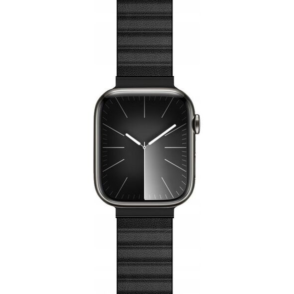 Crong Crong Eclipse - Skórzany pasek magnetyczny Apple Watch 42/44/45/49 mm (czarny) 13296329 5904310703260