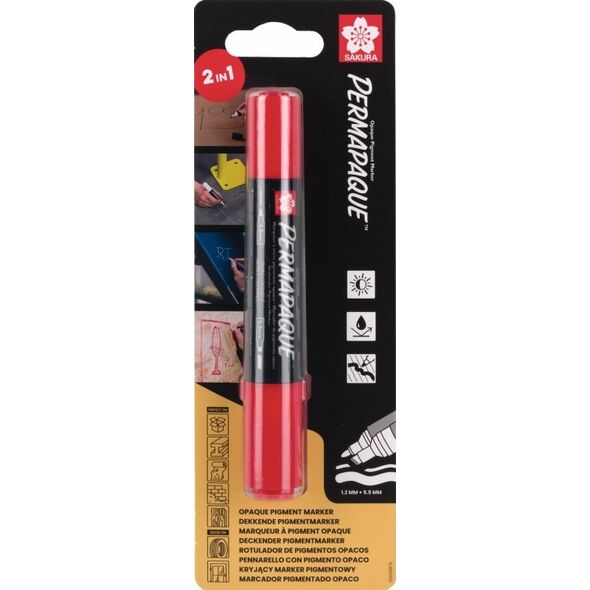 Sakura Marker Permapaque Dual Point czerwony, Sakura 13297238 8712079482572