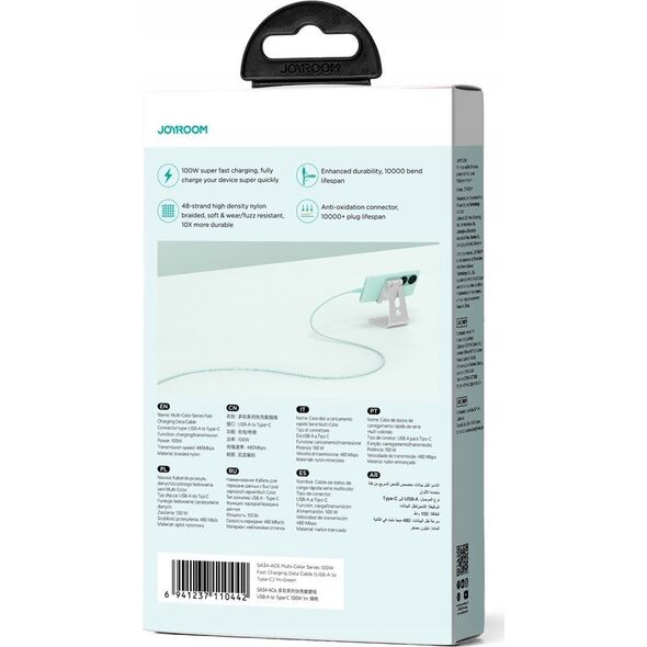 Kabel USB Joyroom USB-A - USB-C 1 m Zielony (JYR794) 13297287 6941237110442