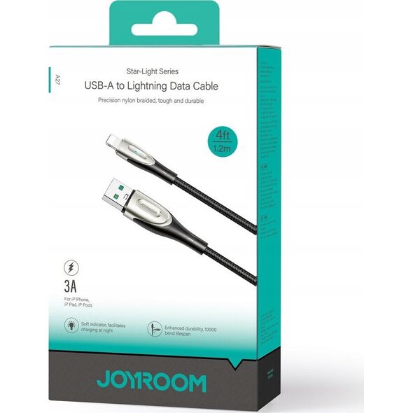 Kabel USB Joyroom USB-A - Lightning 1.2 m Czarny (JYR848) 13297295 6956116759520