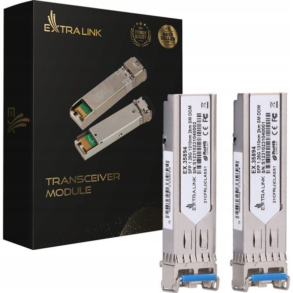 Moduł SFP ExtraLink EXTRALINK SFP 1.25G 1310NM 2KM SM DOM 2-PACK 13297654 5905090335894