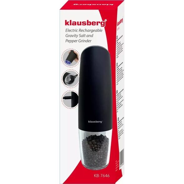 Młynek do przypraw Klausberg ELEKTRYCZNY GRAWITACYJNY MŁYNEK AKUMULATOROWY KLAUSBERG KB-7646 13297727 5908287276468