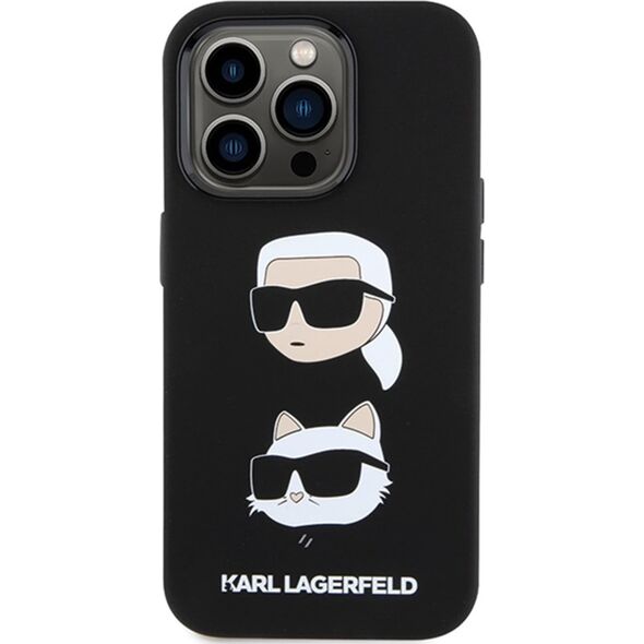 Karl Lagerfeld Karl Lagerfeld KLHCP15LSDHKCNK iPhone 15 Pro 6.1" czarny/black Silicone Karl&Choupette Head 13297835 3666339164812
