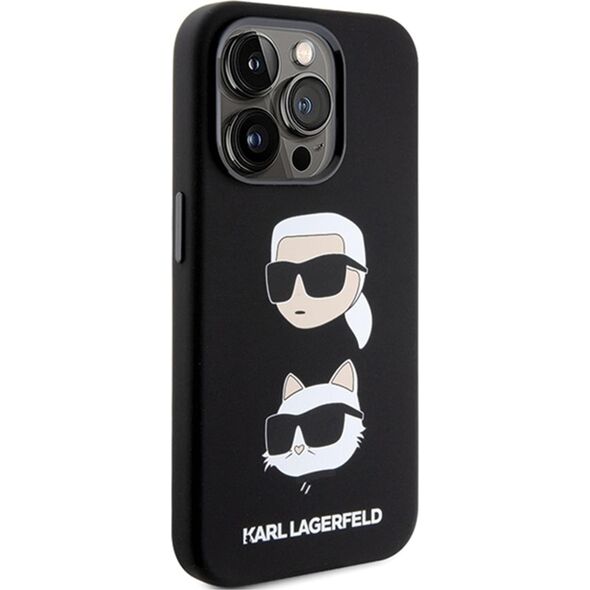Karl Lagerfeld Karl Lagerfeld KLHCP15LSDHKCNK iPhone 15 Pro 6.1" czarny/black Silicone Karl&Choupette Head 13297835 3666339164812