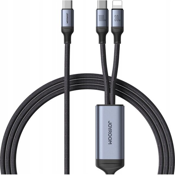Kabel USB Joyroom USB-C - USB-C + Lightning 1.5 m Czarny (JYR886) 13299185 6941237100757