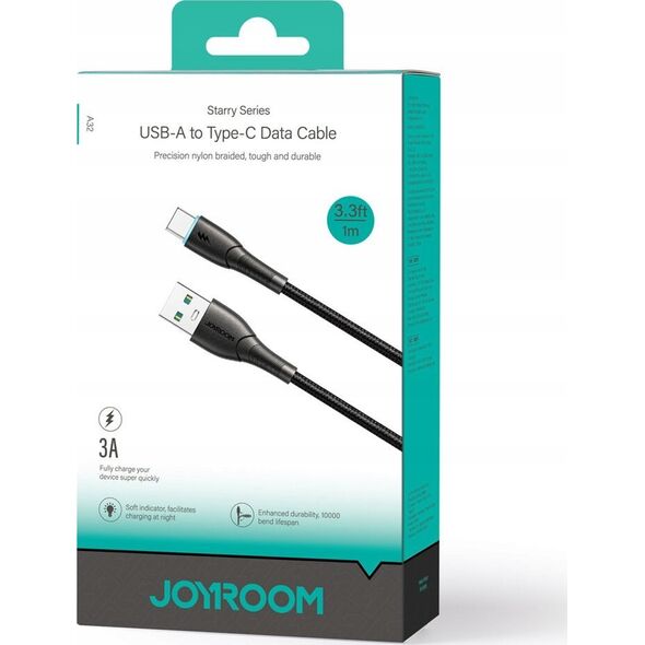 Kabel USB Joyroom USB-A - USB-C 1 m Czarny (JYR894) 13299189 6956116759742