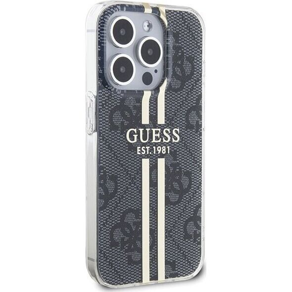 Guess Guess GUHCP15LH4PSEGK iPhone 15 Pro 6.1" czarny/black hardcase IML 4G Gold Stripe 13300730 3666339222703