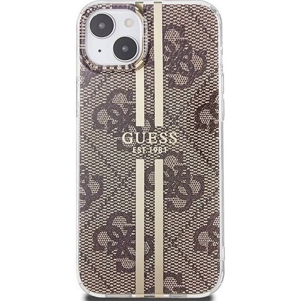 Guess Guess GUHCP15MH4PSEGW iPhone 15 Plus / 14 Plus 6.7" brązowy/brown hardcase IML 4G Gold Stripe 13300741 3666339222833