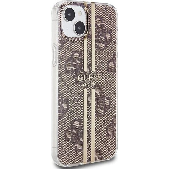 Guess Guess GUHCP15MH4PSEGW iPhone 15 Plus / 14 Plus 6.7" brązowy/brown hardcase IML 4G Gold Stripe 13300741 3666339222833