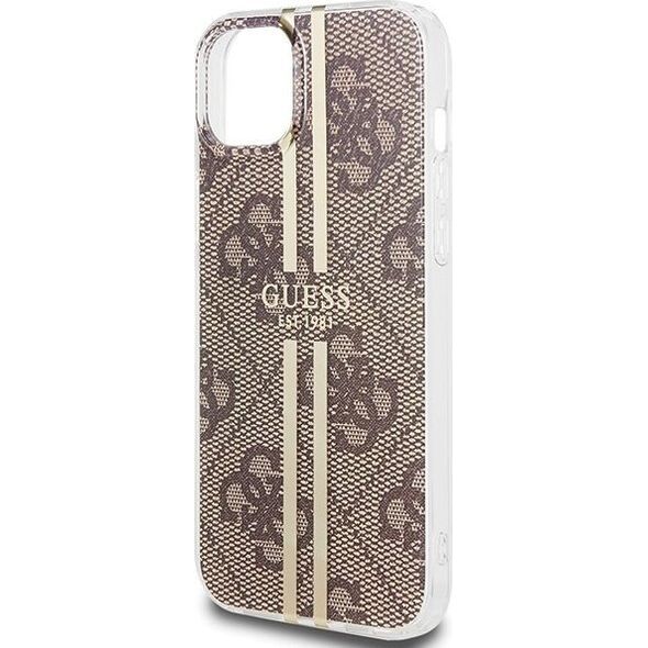 Guess Guess GUHCP15MH4PSEGW iPhone 15 Plus / 14 Plus 6.7" brązowy/brown hardcase IML 4G Gold Stripe 13300741 3666339222833