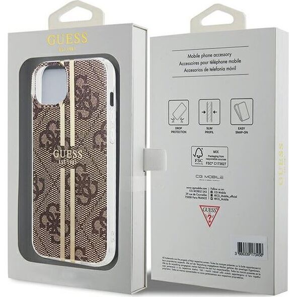 Guess Guess GUHCP15MH4PSEGW iPhone 15 Plus / 14 Plus 6.7" brązowy/brown hardcase IML 4G Gold Stripe 13300741 3666339222833