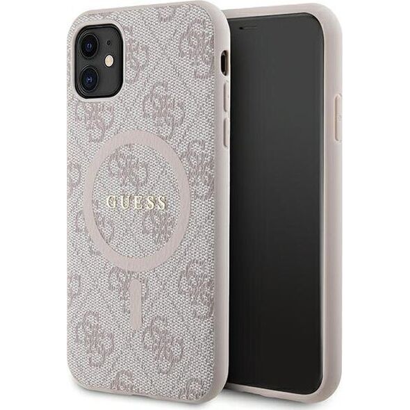 Guess Guess GUHMN61G4GFRP iPhone 11 6.1" / Xr różowy/pink hardcase 4G Collection Leather Metal Logo MagSafe 13300750 3666339226640