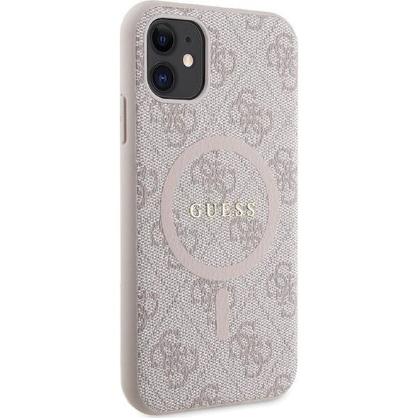 Guess Guess GUHMN61G4GFRP iPhone 11 6.1" / Xr różowy/pink hardcase 4G Collection Leather Metal Logo MagSafe 13300750 3666339226640