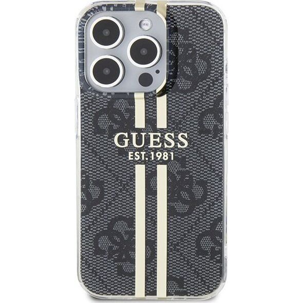 Guess Guess GUHCP15XH4PSEGK iPhone 15 Pro Max 6.7" czarny/black hardcase IML 4G Gold Stripe 13300753 3666339222710