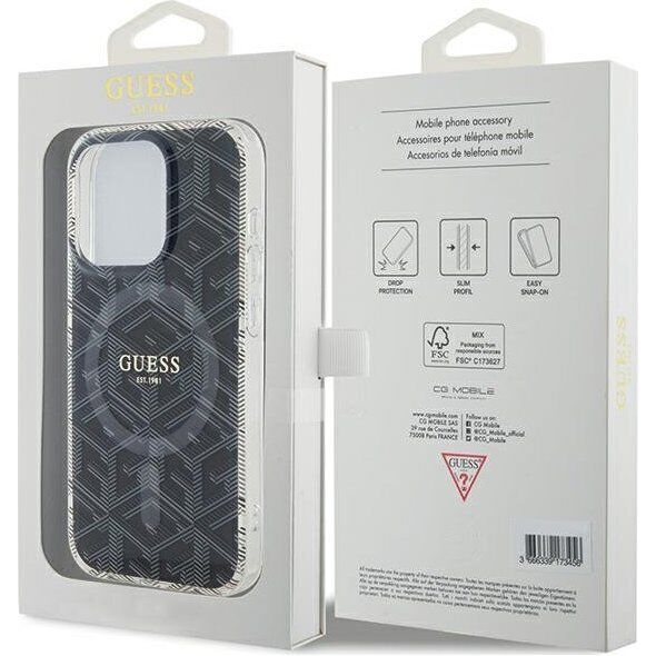 Guess Guess GUHMP15LHGCUSTGK iPhone 15 Pro 6.1" czarny/black hardcase IML GCube MagSafe 13300773 3666339221867