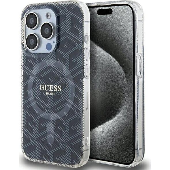 Guess Guess GUHMP15XHGCUSTGK iPhone 15 Pro Max 6.7" czarny/black hardcase IML GCube MagSafe 13300792 3666339221874