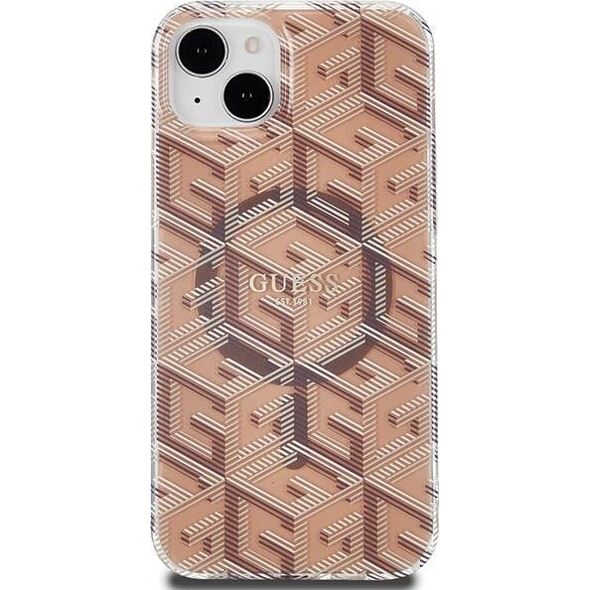 Guess GUESS GUHMP15MHGCUSTGW IPHONE 15 PLUS / 14 PLUS 6.7" BRĄZOWY/BROWN HARDCASE IML GCUBE MAGSAFE standard 13303437 3666339222130