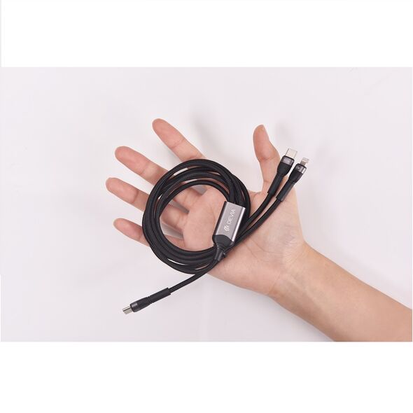Devia 2in1 cable Extreme EC648  USB-C + USB-C - Lightning 1,2 m 3A black 6942297111653